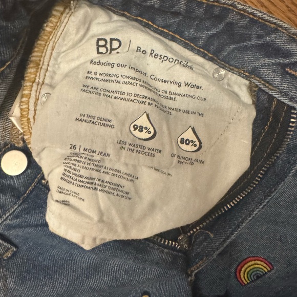 BP Straight Leg Jeans‎ Blue Playful Embroidery butterfly rainbow 90s Y2K Grunge - Picture 7 of 9